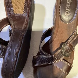 Mudd Brown Sandals with Slingback Design
